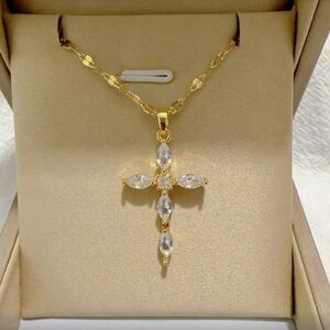 NEW! GOLD AND CRYSTALS CROSS